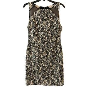 Alice + Olivia Black Lace Sheath Dress Sleeveless Lined Cocktail Party S